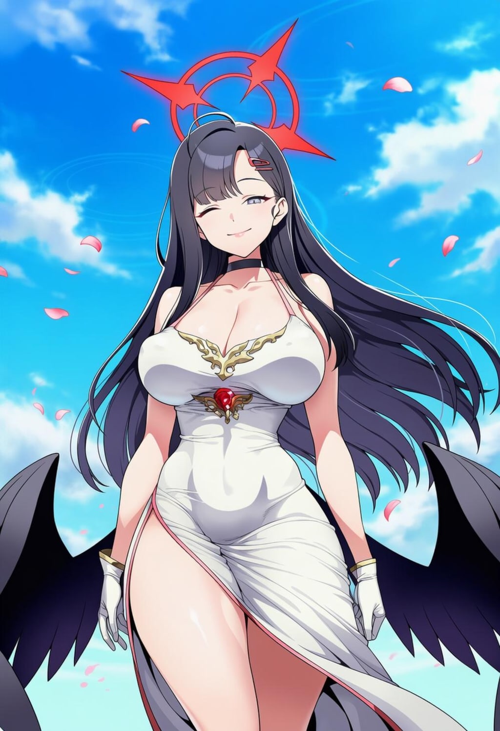 天使＆堕天使コスプレ翼の人妻