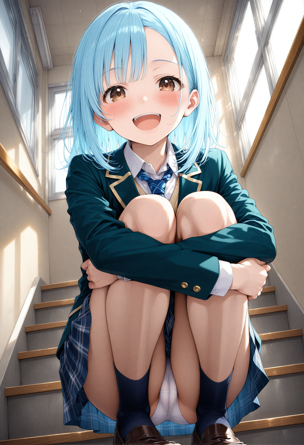 制服 階段パンチラ