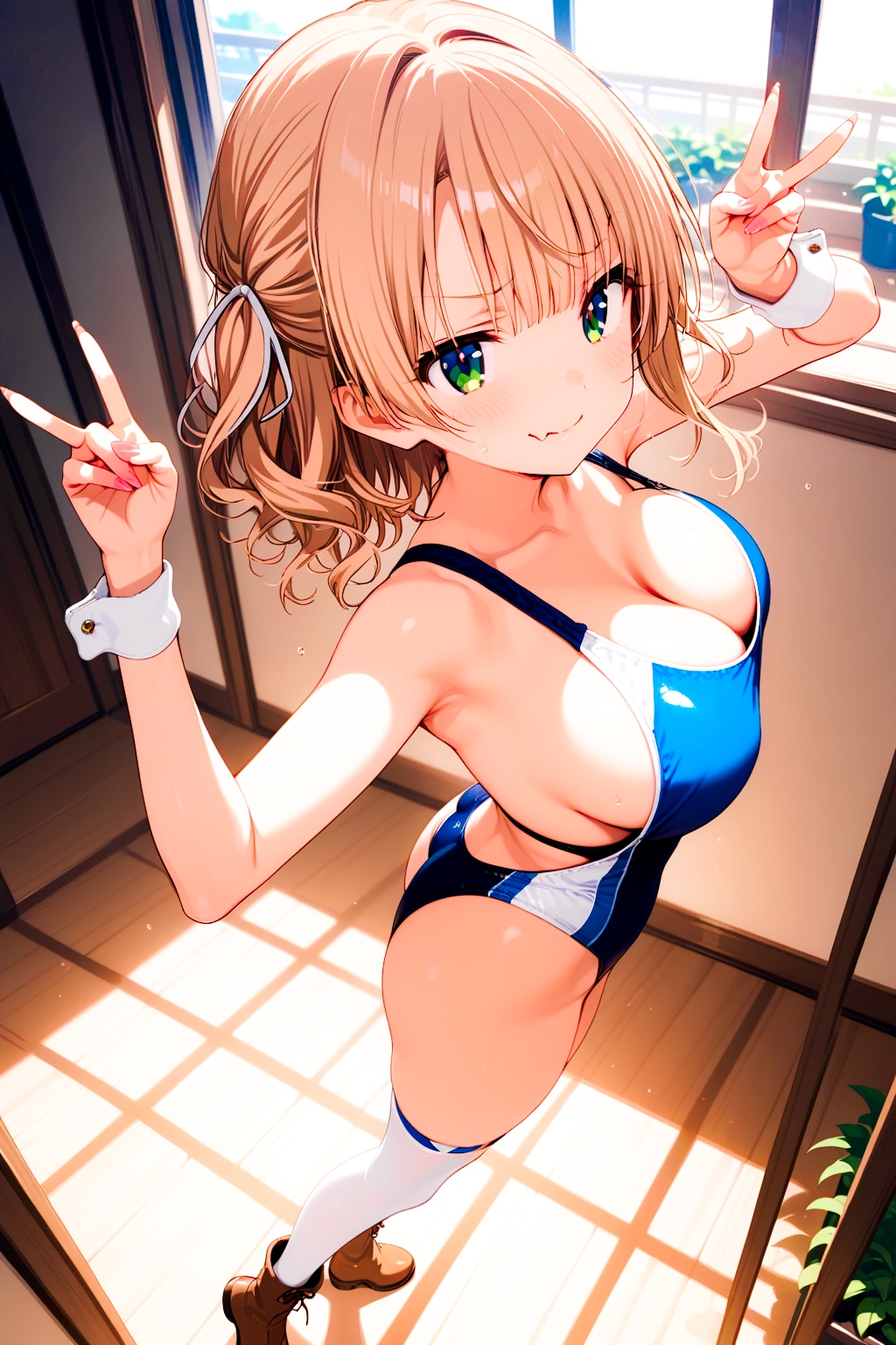 競泳水着のコウハイギャルちゃん！