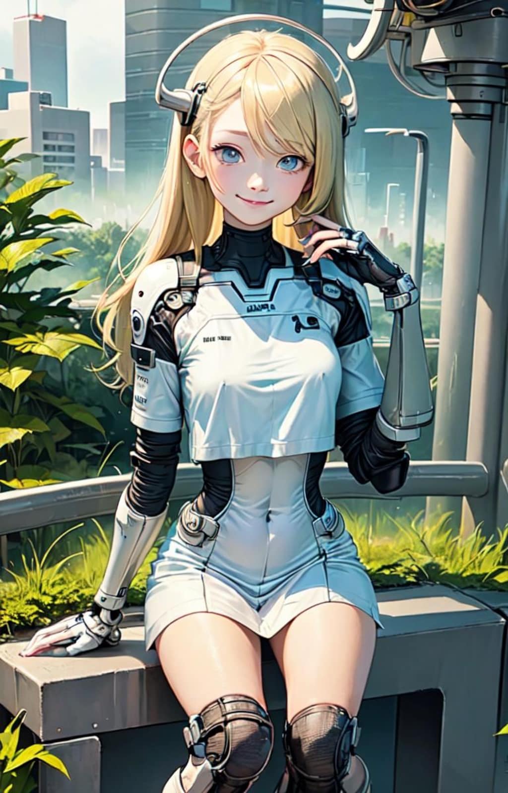 公園の金髪ロボ少女