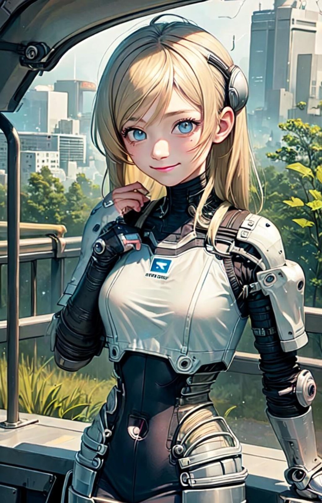 公園の金髪ロボ少女