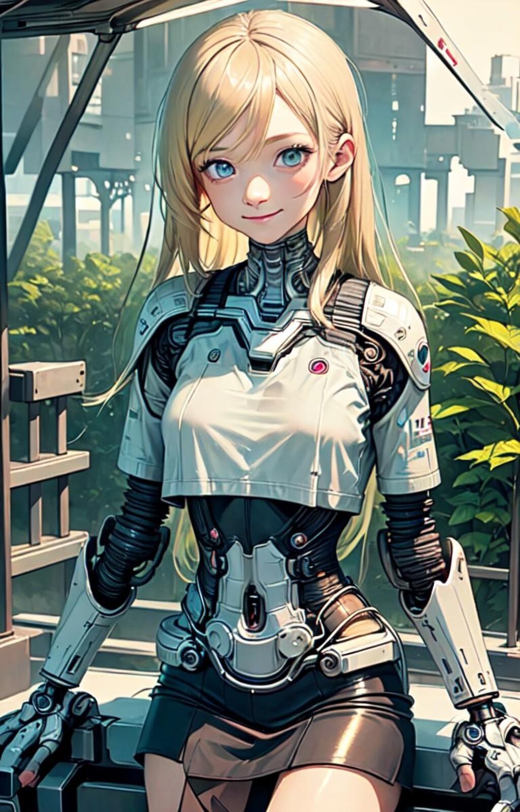 公園の金髪ロボ少女