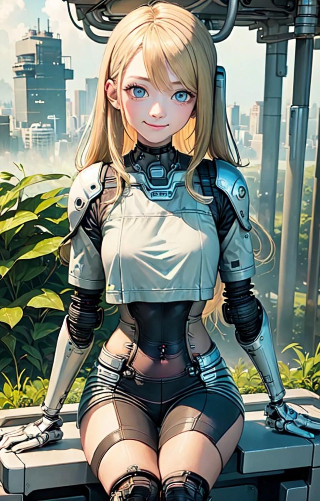 公園の金髪ロボ少女