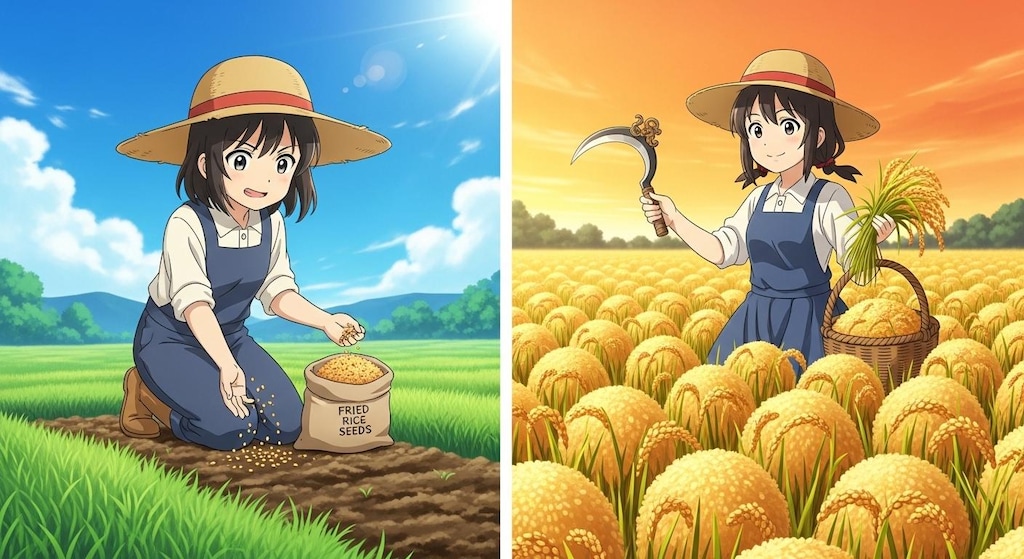 チャーハンの収穫