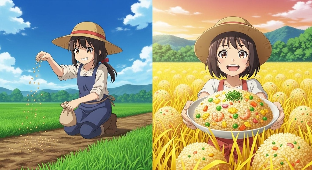 チャーハンの収穫