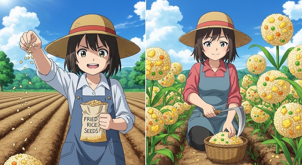 チャーハンの収穫