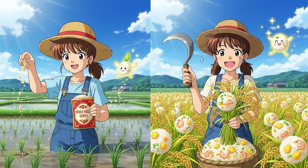 チャーハンの収穫