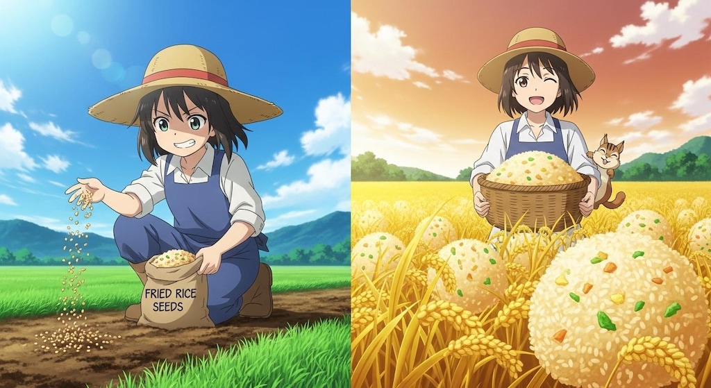 チャーハンの収穫