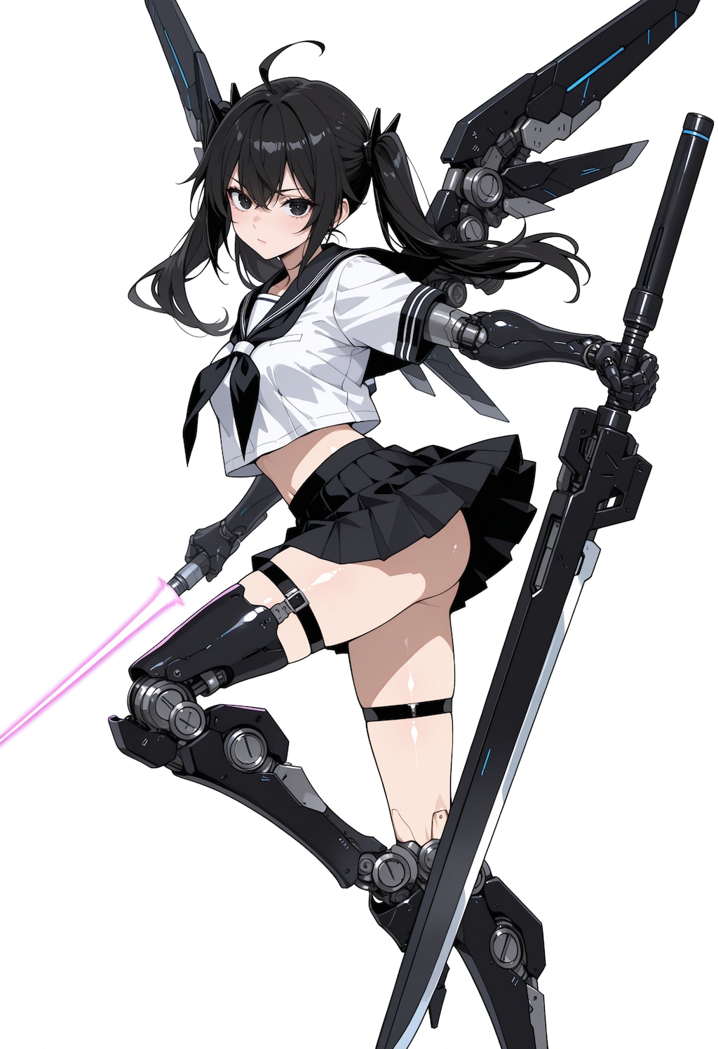 黒眼黒髪半機械人