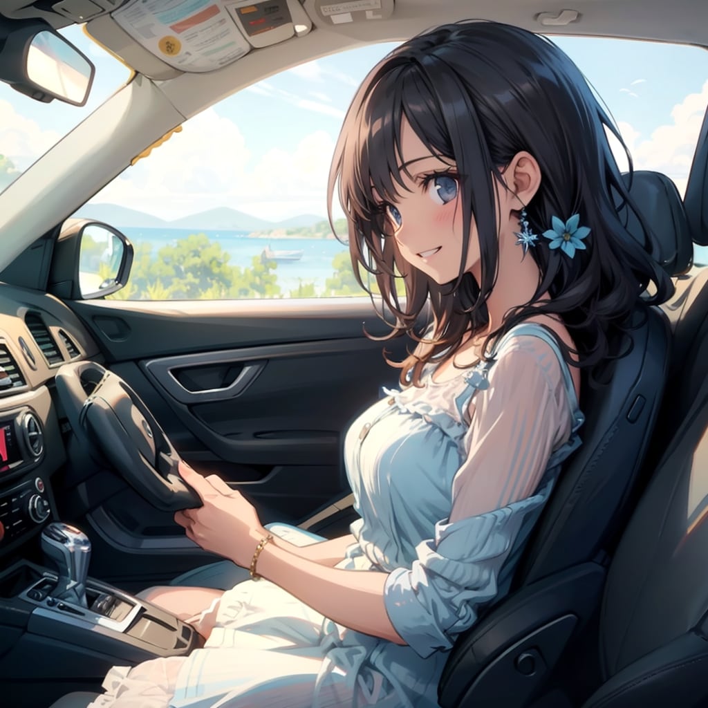 運転席、座ってみたかったんだ♪