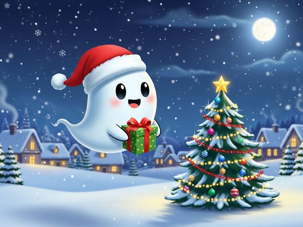 クリスマスプレゼントを届けて回るお化けさん達