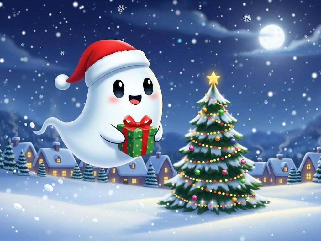 クリスマスプレゼントを届けて回るお化けさん達