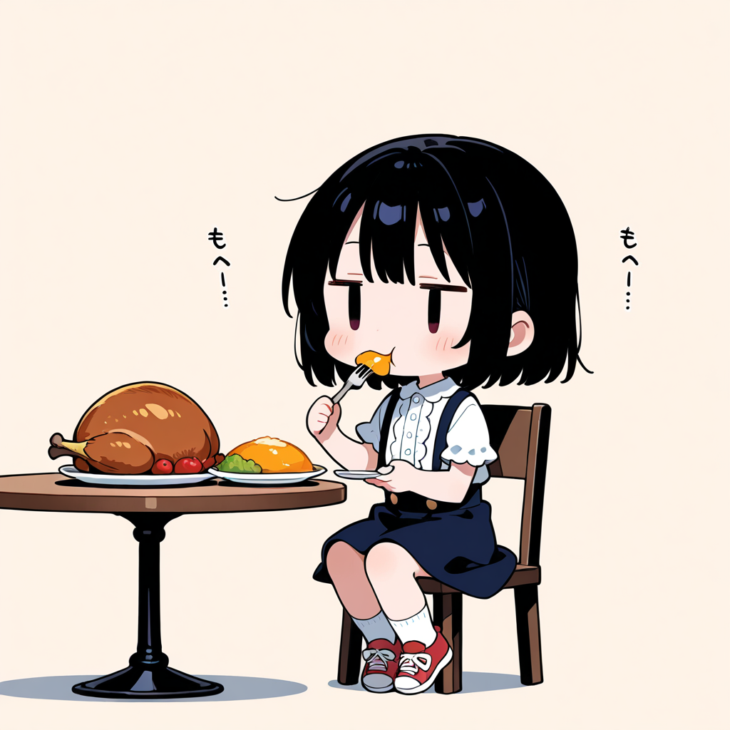 七面鳥を食べる