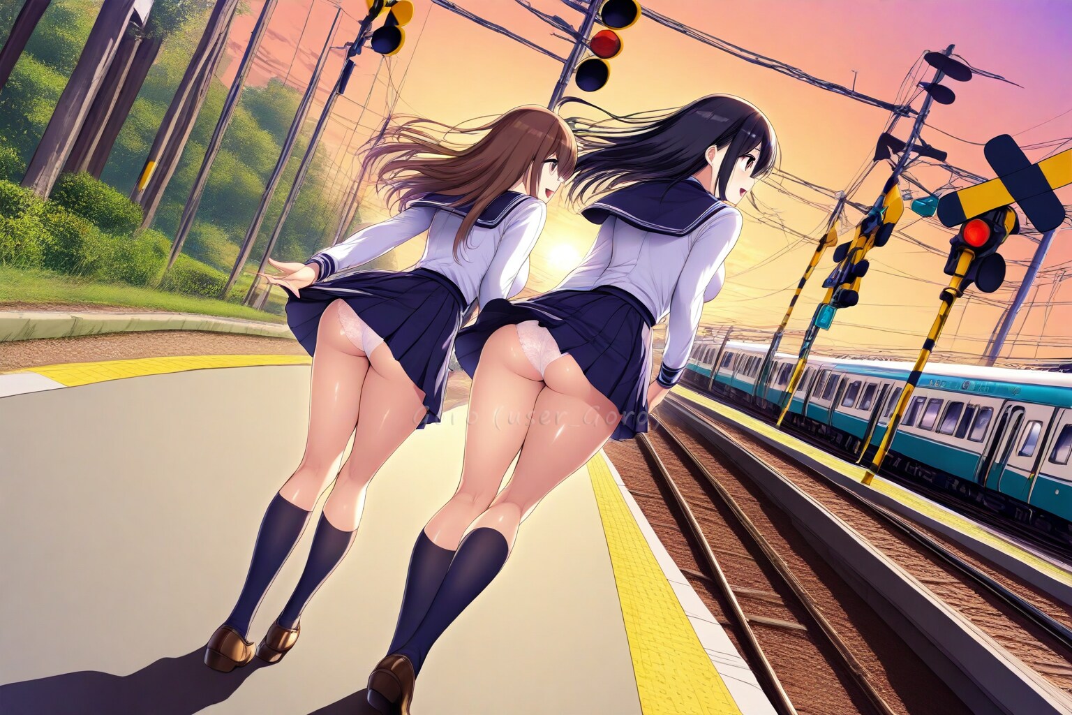 下校時間の2人