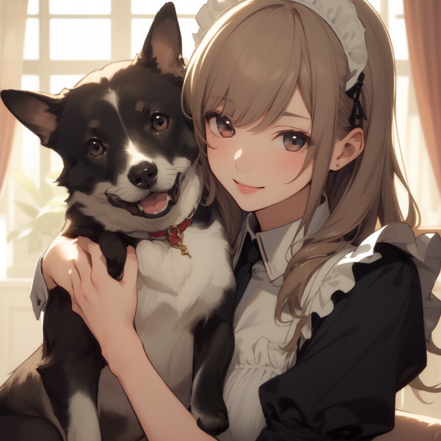 ワンコとメイド | の人気AIイラスト・グラビア