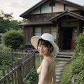 手を引く田舎の女の子2 2枚目