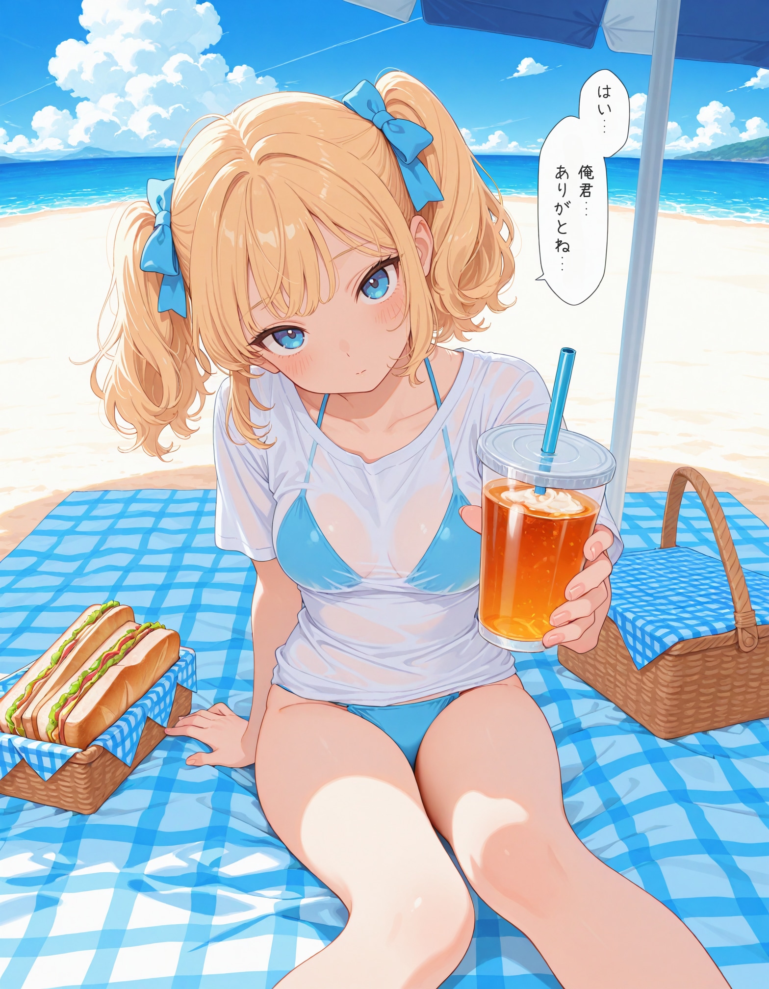 海の金髪ツインテ少女5
