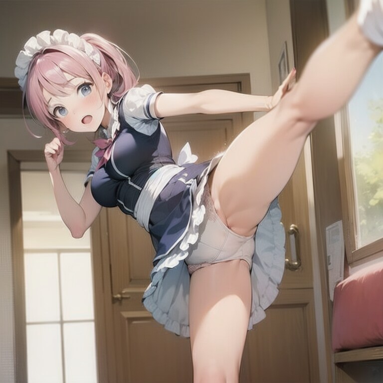 回し蹴りのメイド