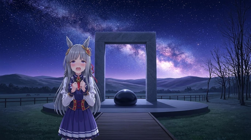 ウマ娘・クロノちゃん、メモリアルの前で号泣する