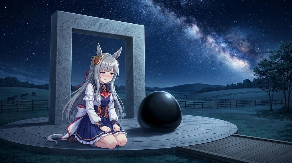 ウマ娘・クロノちゃん、メモリアルの前で号泣する