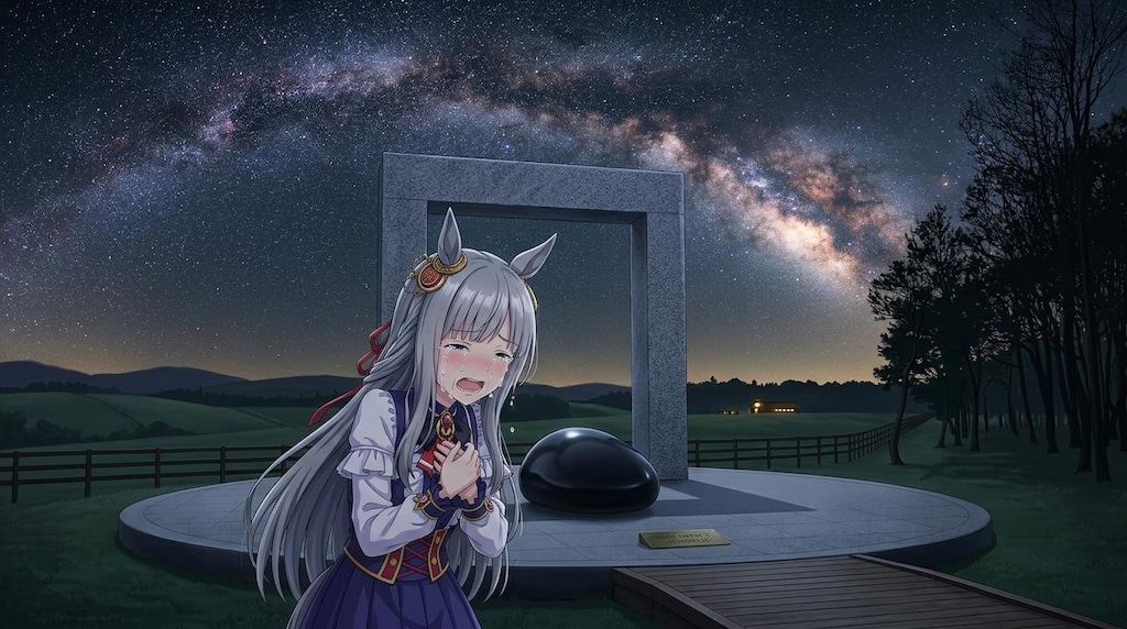 ウマ娘・クロノちゃん、メモリアルの前で号泣する