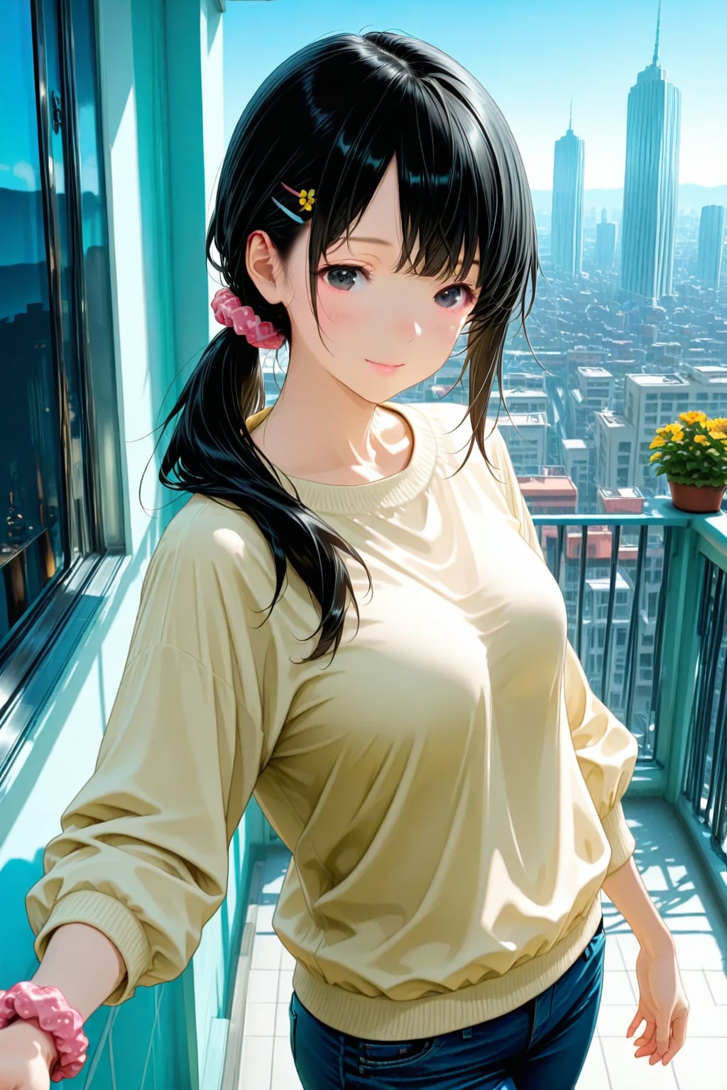 ベランダの長女ちゃん🌸✨