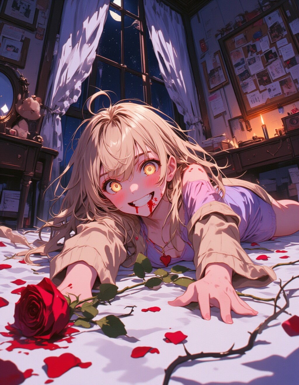 ベッドの上の執着～ヤンデレ少女の危険な視線～