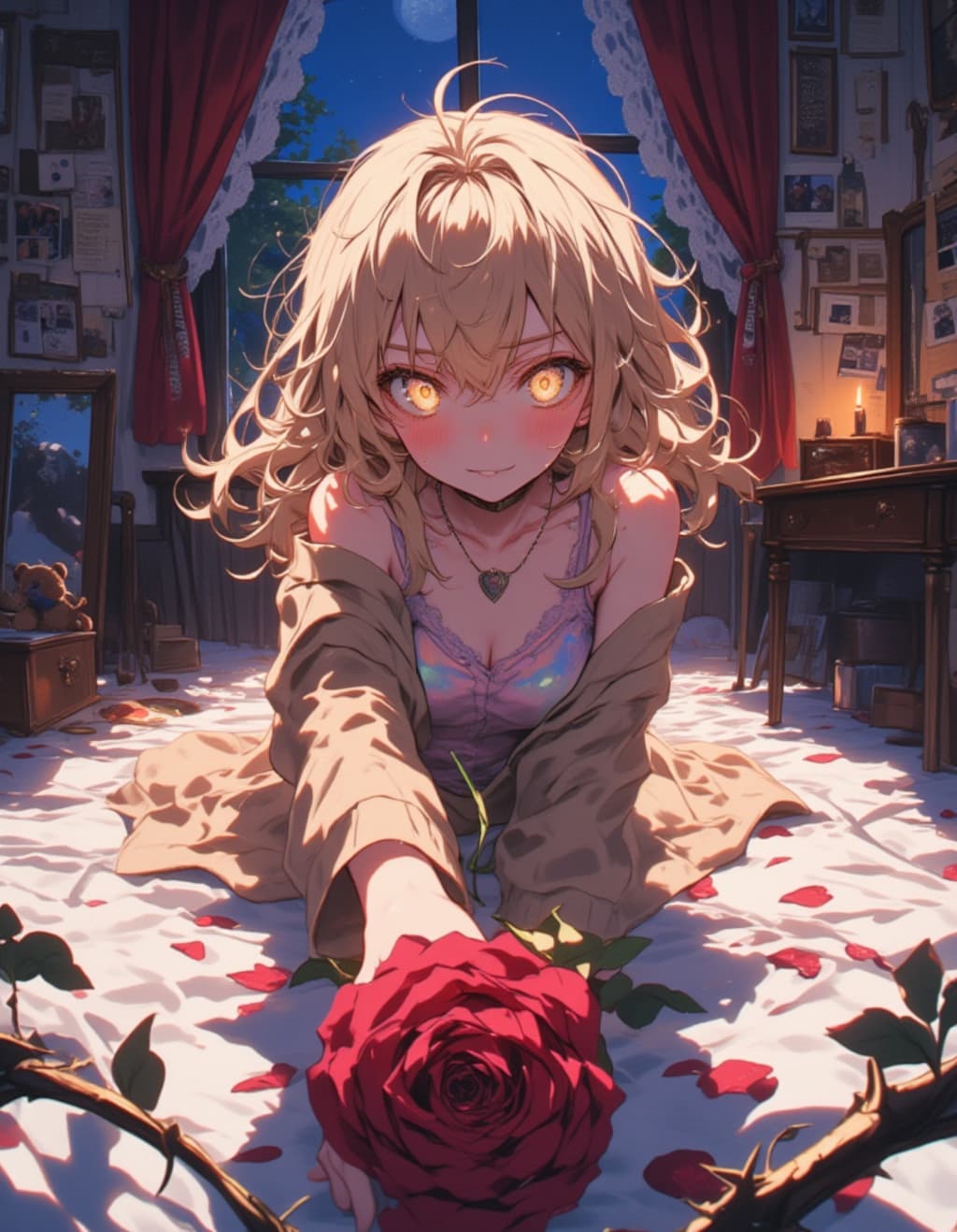 ベッドの上の執着～ヤンデレ少女の危険な視線～