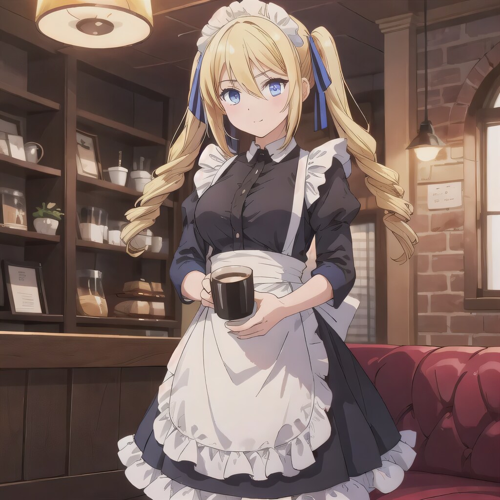 金髪ツインテでカフェの少女２