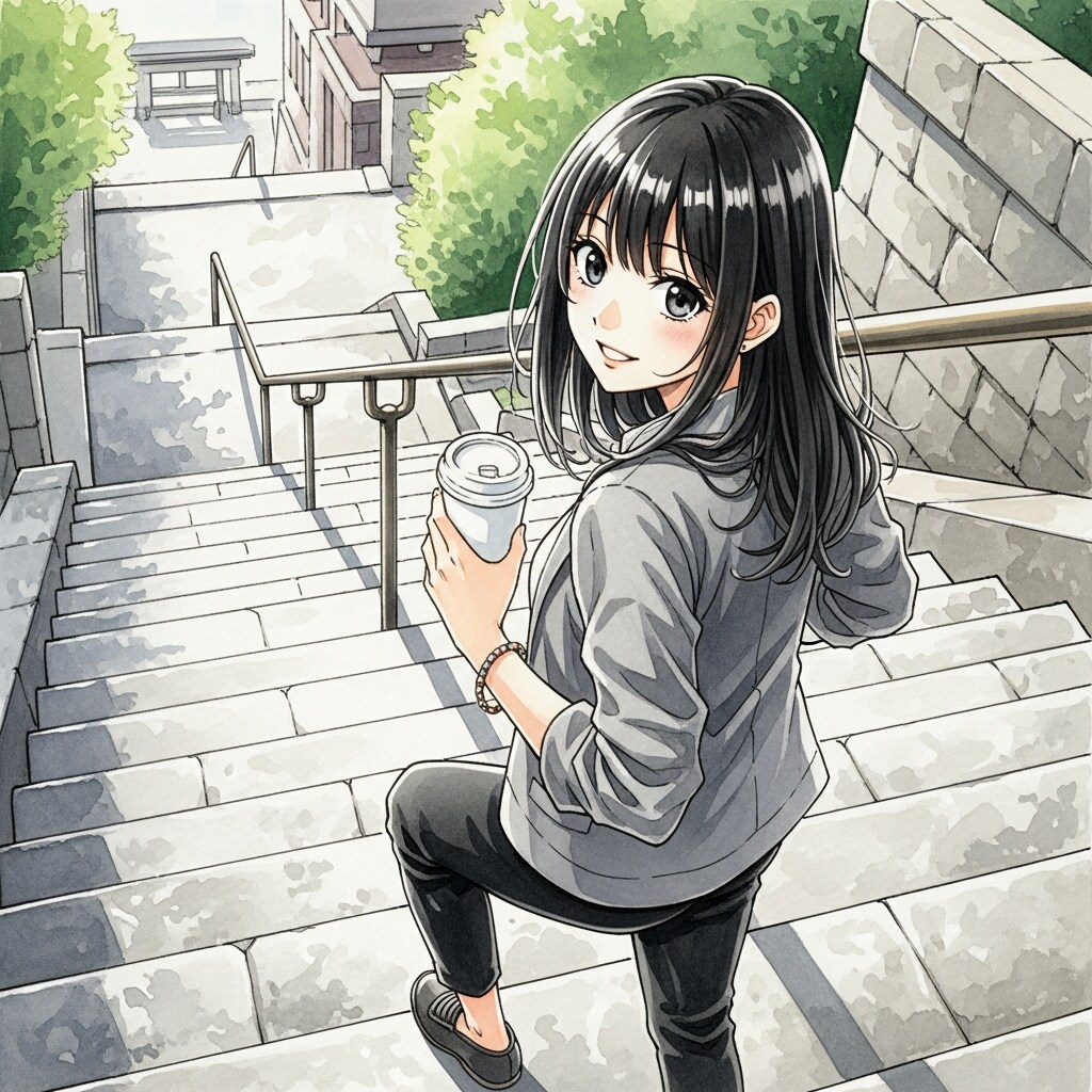 振り返る少女 2