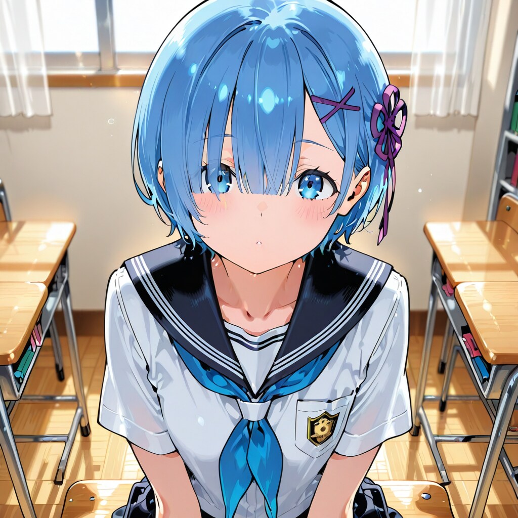 学生レム | の人気AIイラスト・グラビア