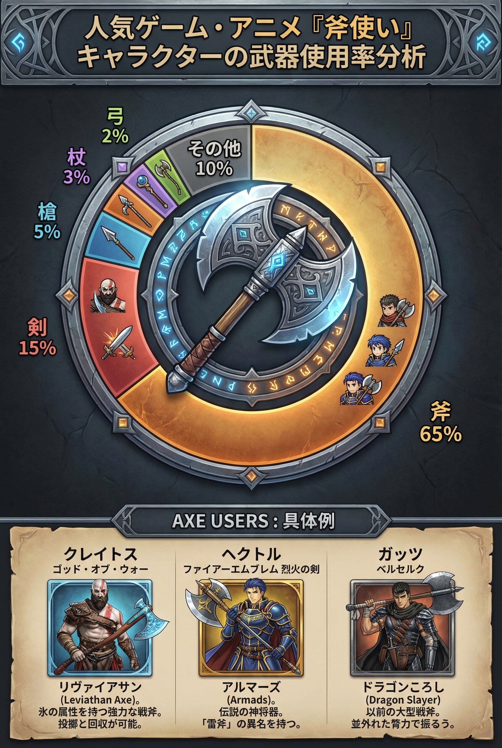 斧使いの武器使用率
