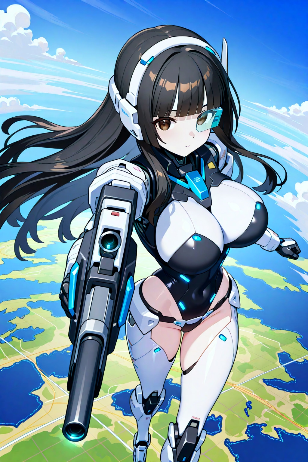 機械と合体サキちゃん