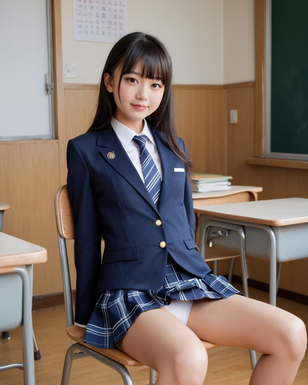 JK風パンチラ in 教室