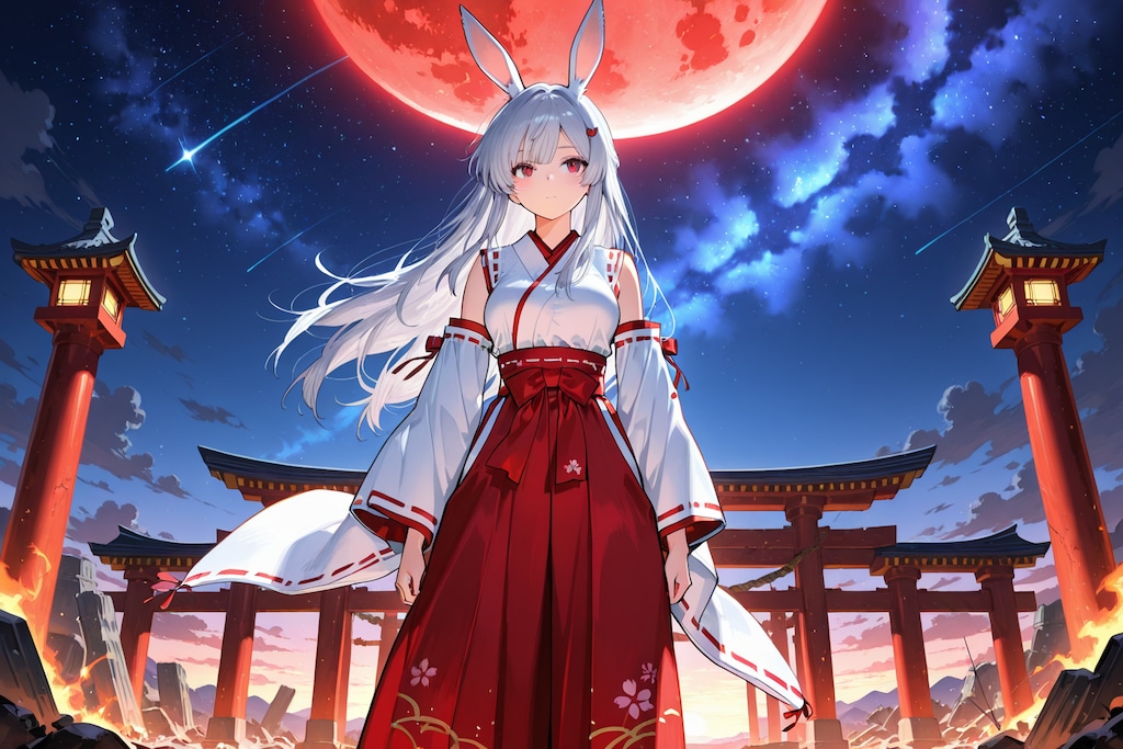 月蝕とウサ耳の巫女