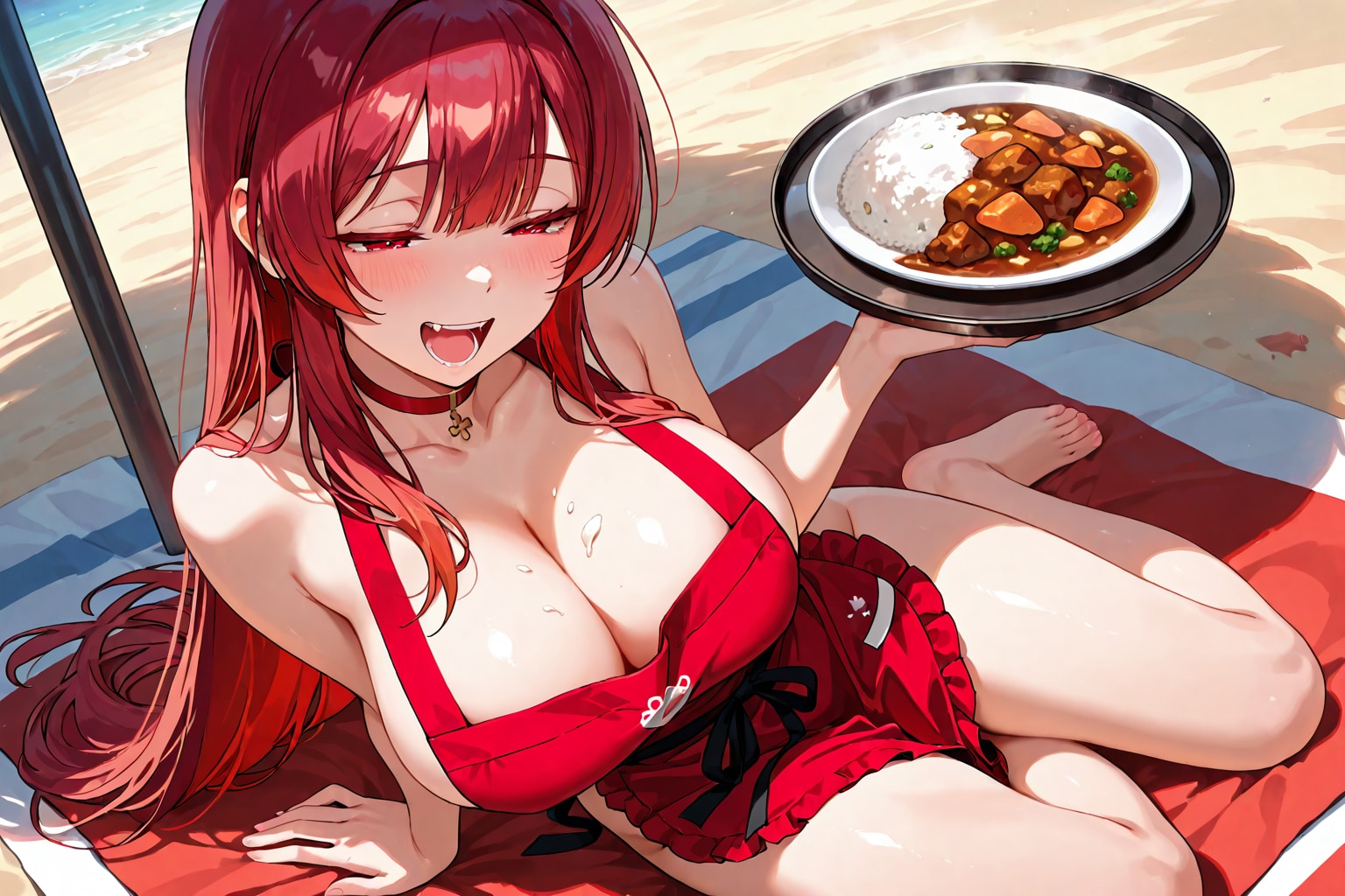 海でバイト中のスパイシー先輩