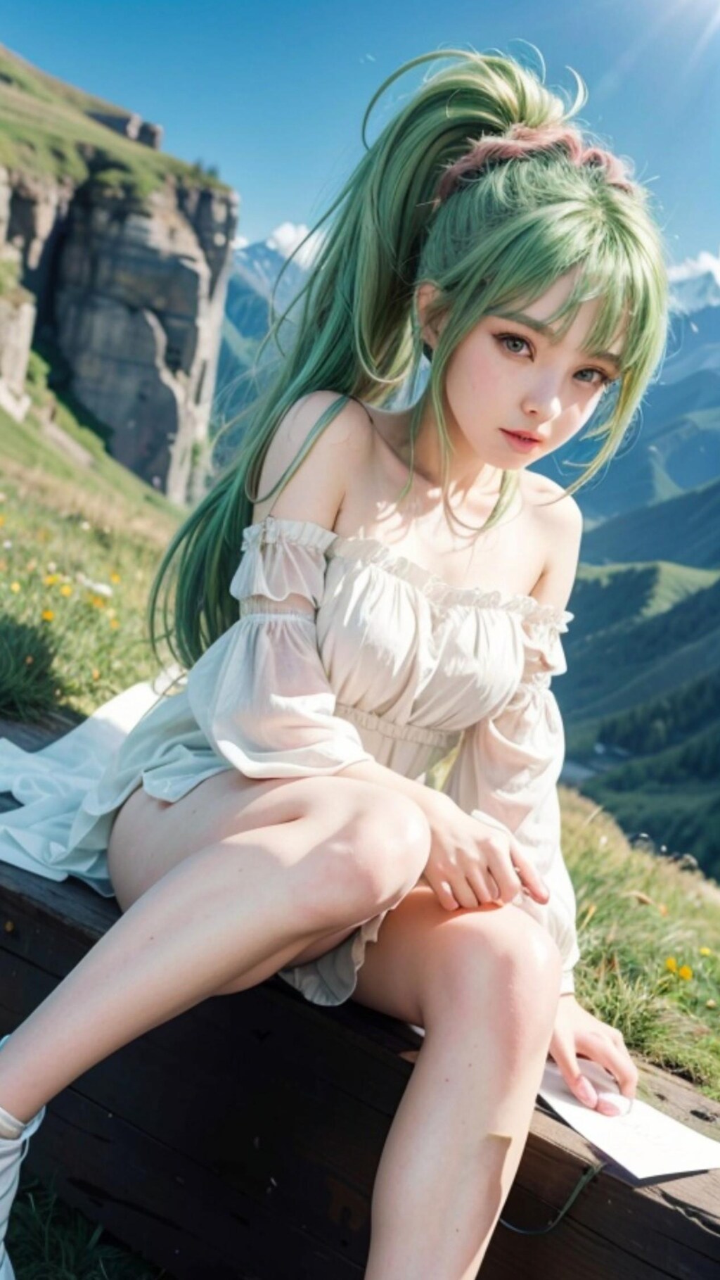 緑髪の人
