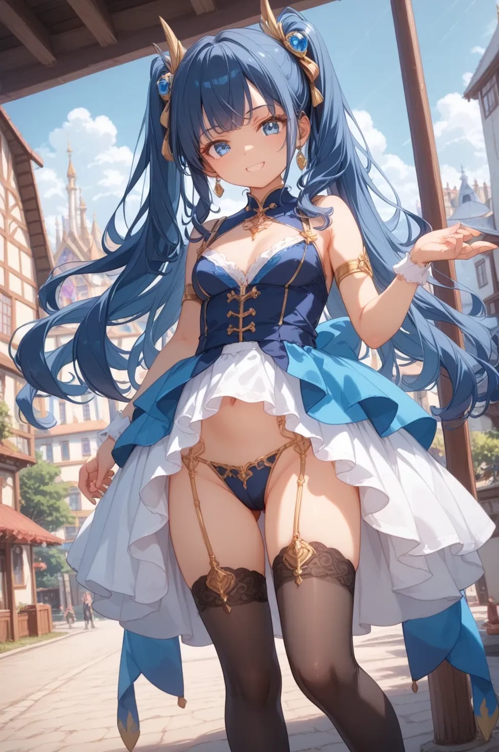 青髪プリンセススタイル