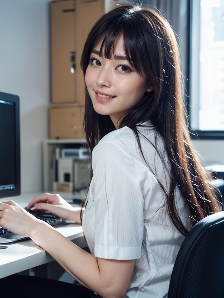 職場の見返り美人