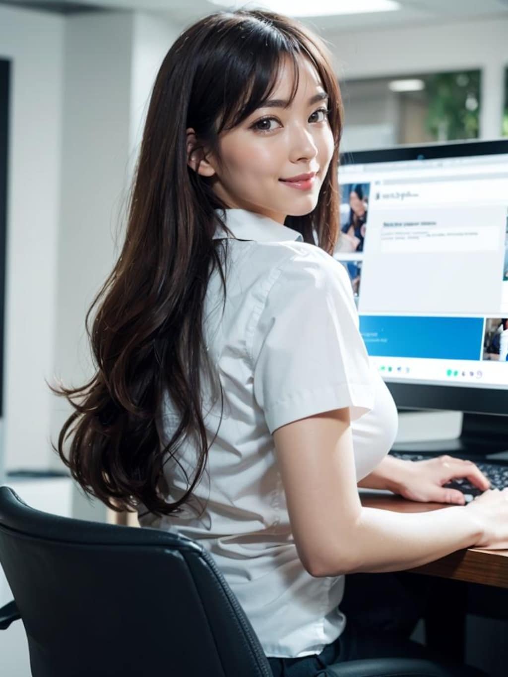 職場の見返り美人