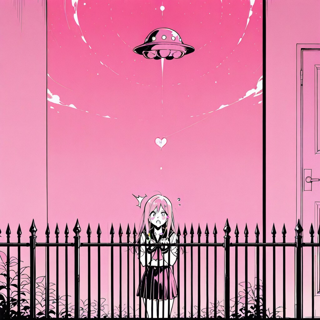 宇宙人ではなくUFOに告白しようと試みる冒険者の少女