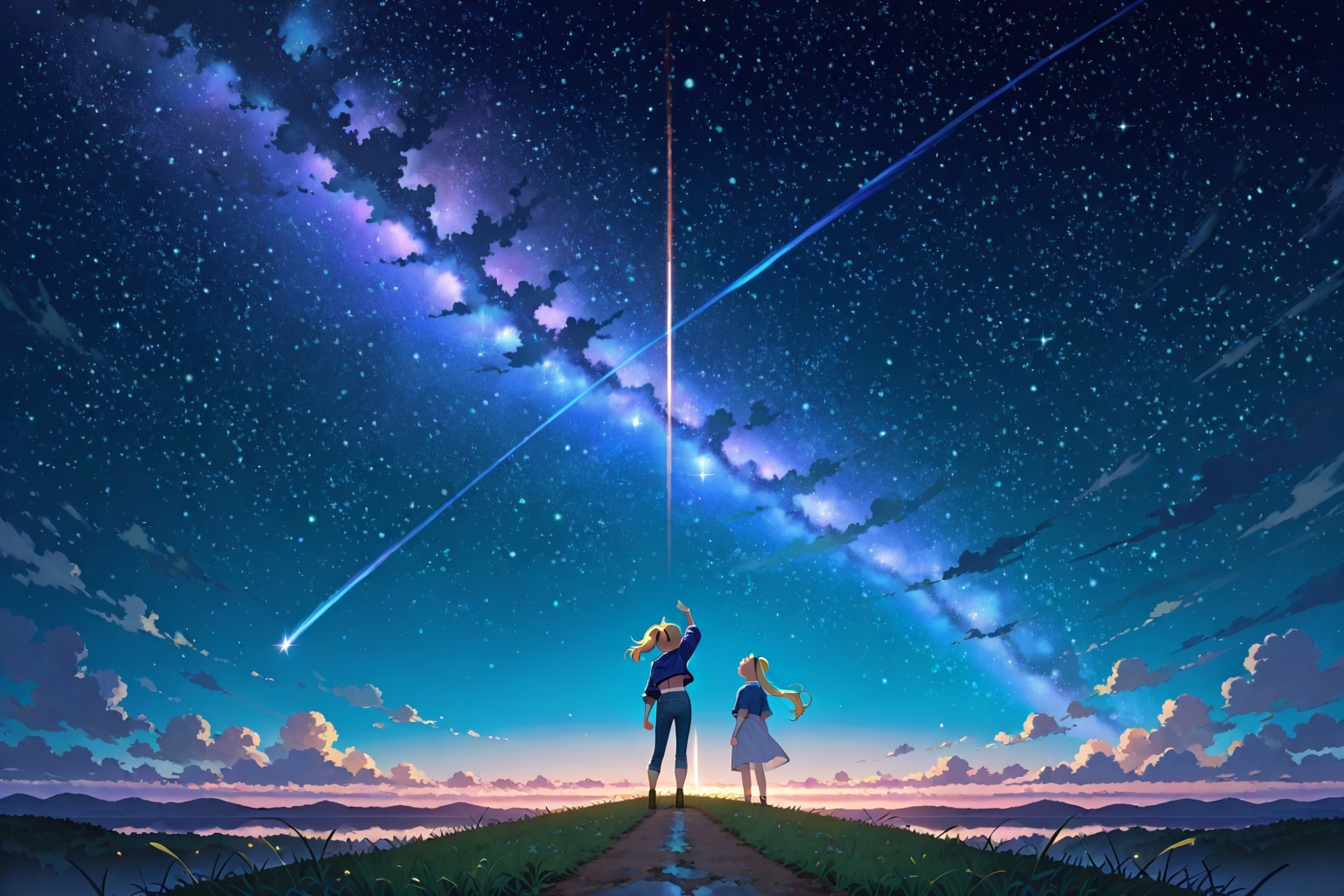 夜空を見上げて