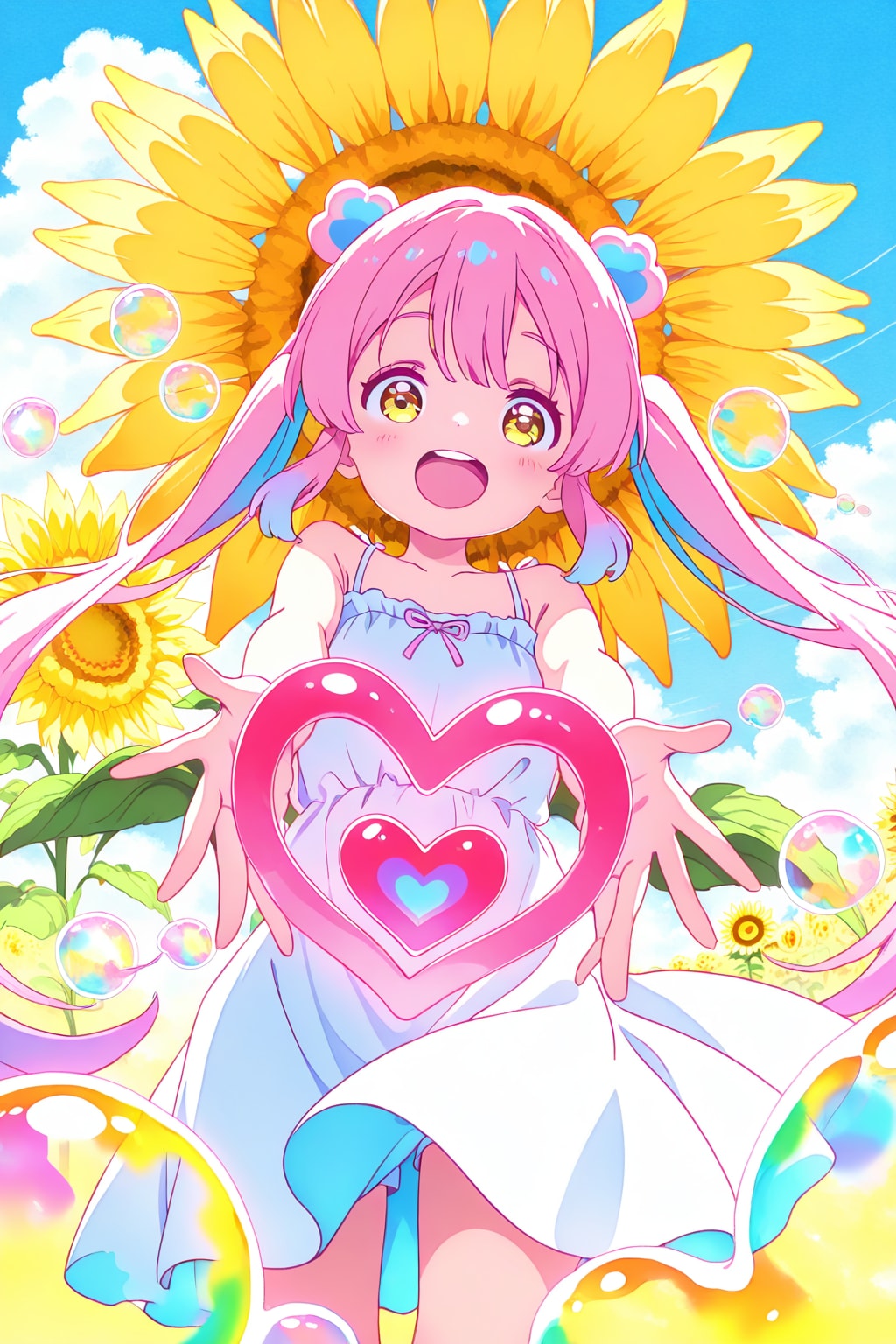 「きみに届いて！真夏のウルトラマジカルハート。💖🌻🫧」