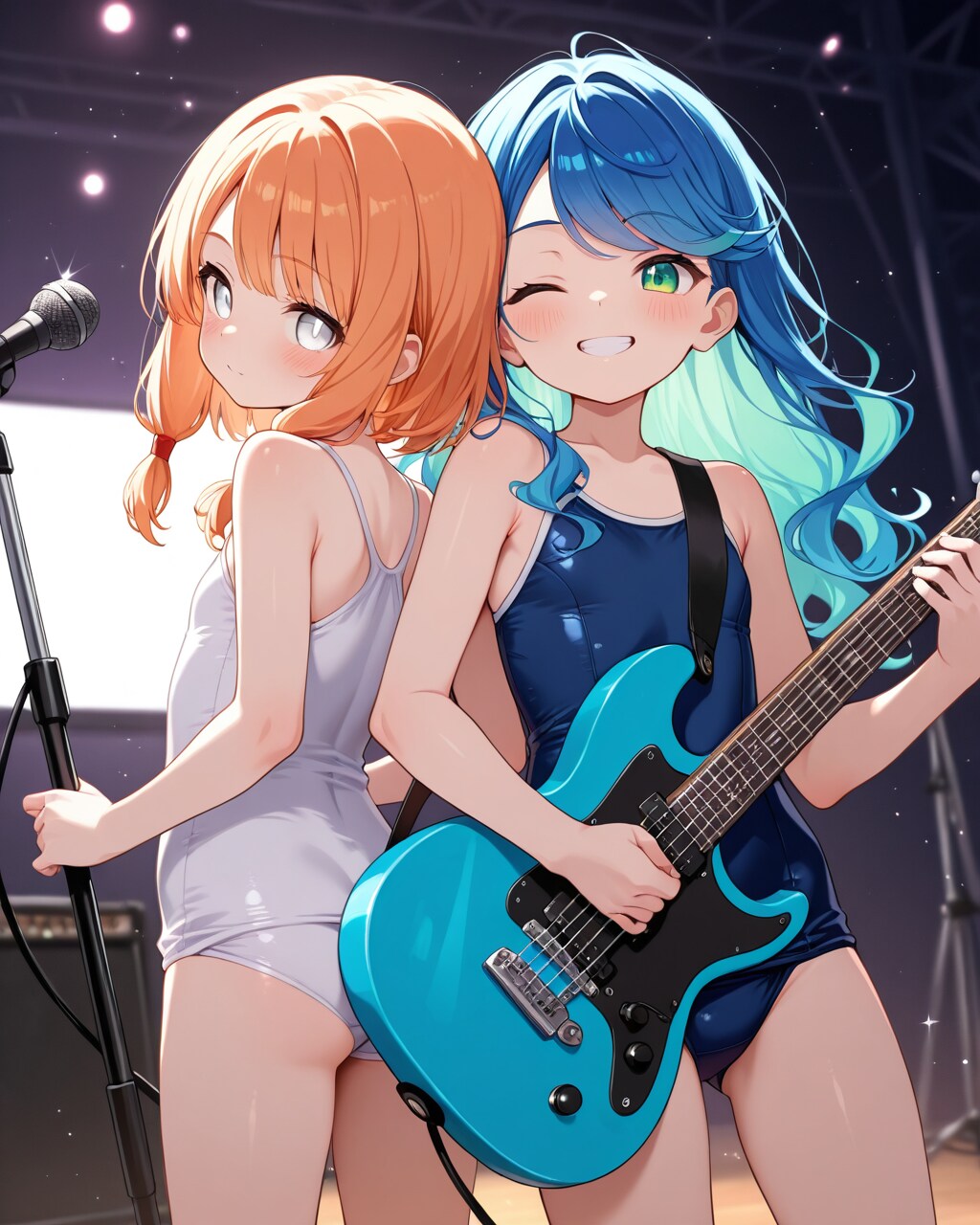 【スク水オブロック！】炎と水のコラボレーション！