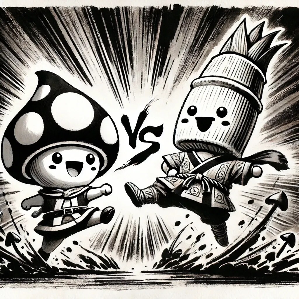 きのこくん vs たけのこくん