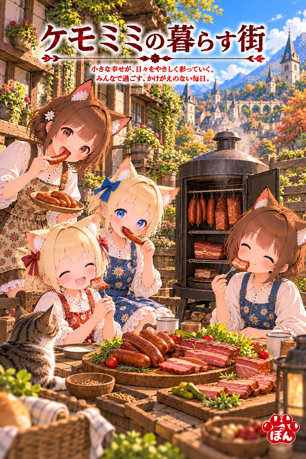 ケモミミの暮らす街 | の人気AIイラスト・グラビア