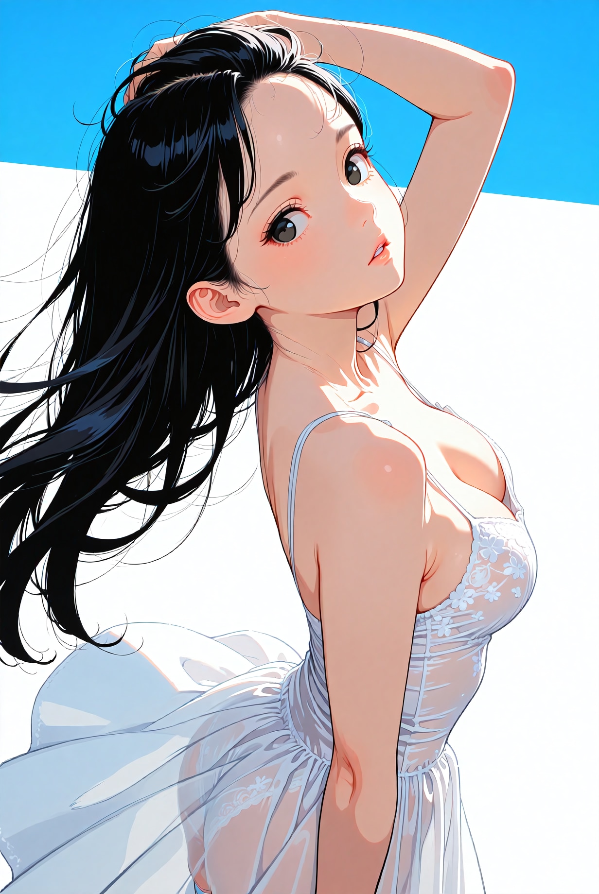 白ワンピ