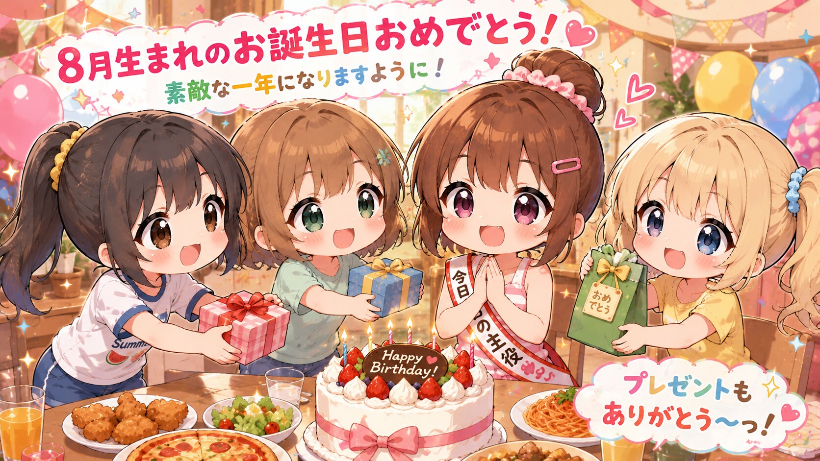 今日の夏休み（８月のお誕生日会３） | の人気AIイラスト・グラビア