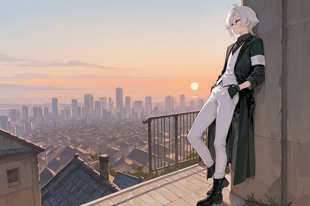 黄昏時の