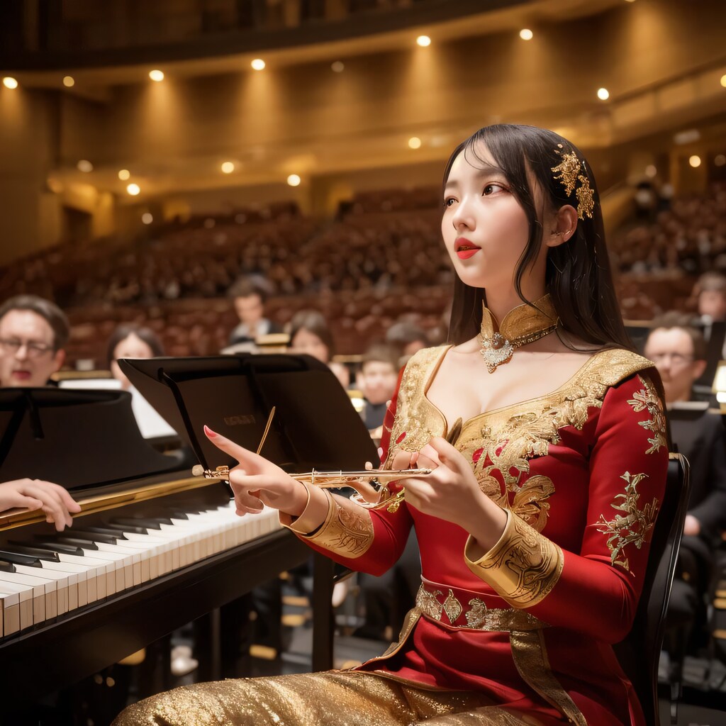 黒髪ロングでブラスバンドの美女５８